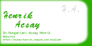 henrik acsay business card